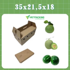 60x24x38 – Combo 5 thùng carton có quai đựng gà có lỗ thông thoáng